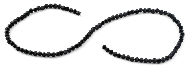 4mm Black Twist Round Faceted Crystal Beads