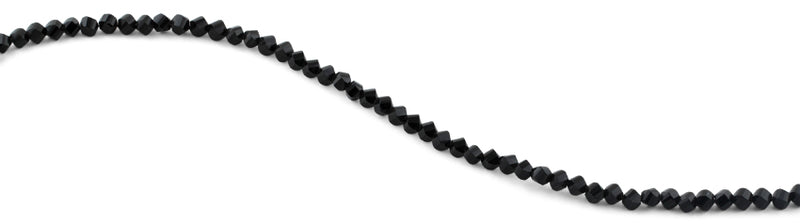 4mm Black Twist Round Faceted Crystal Beads