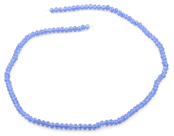 4mm Blue Faceted Rondelle Crystal Beads