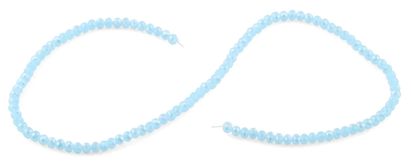 4mm Blue Frost Faceted Rondelle Crystal Beads