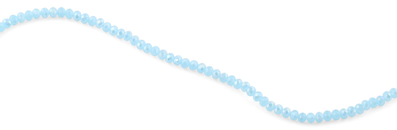 4mm Blue Frost Faceted Rondelle Crystal Beads