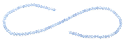 4mm  Blue Twist Round Faceted Crystal Beads