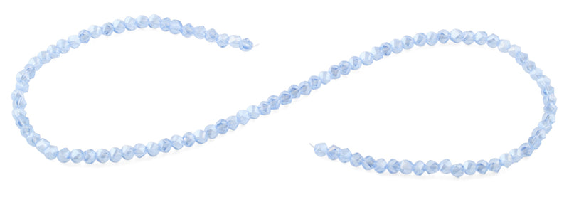 4mm  Blue Twist Round Faceted Crystal Beads