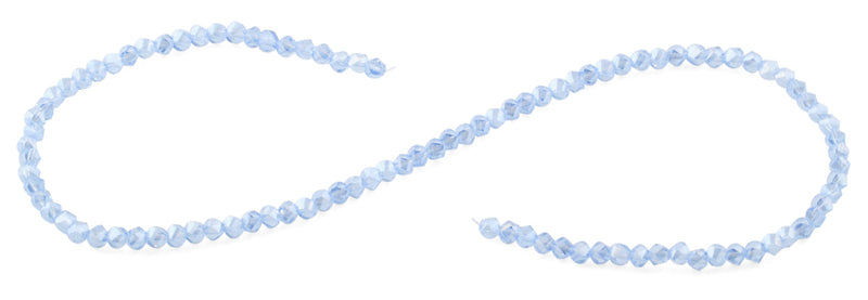 4mm  Blue Twist Round Faceted Crystal Beads