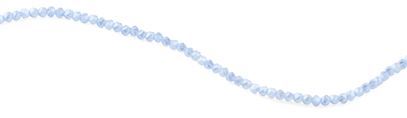 4mm  Blue Twist Round Faceted Crystal Beads
