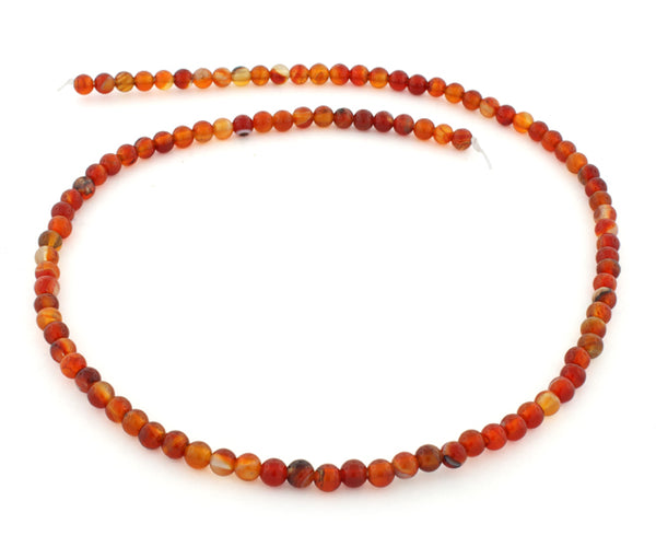 4mm Carnelian Round Gem Stone Beads