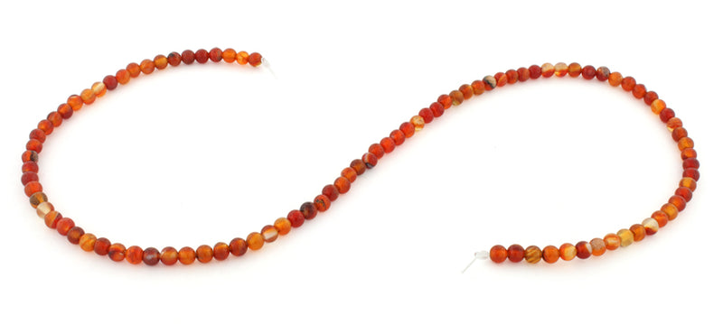 4mm Carnelian Round Gem Stone Beads