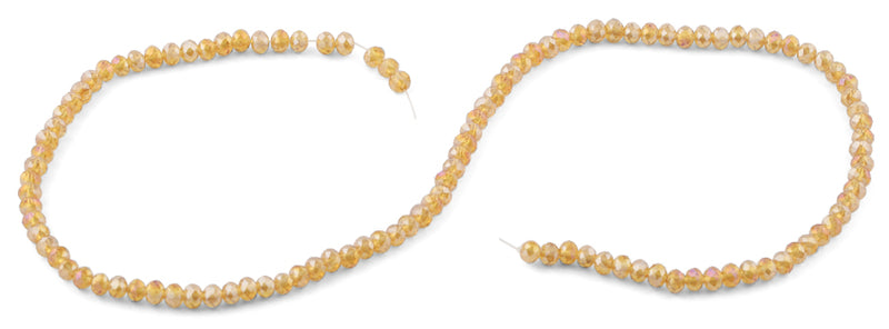 4mm Champagne Faceted Rondelle Crystal Beads