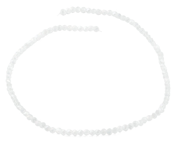 4mm Clear Twist Round Faceted Crystal Beads