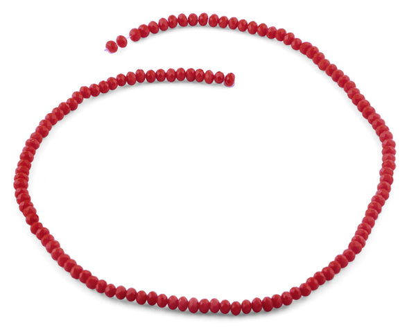 4mm Crimson Faceted Rondelle Crystal Beads