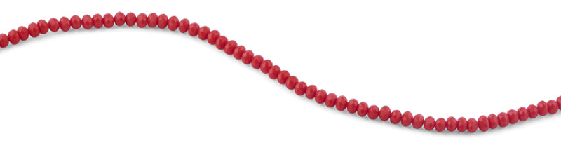 4mm Crimson Faceted Rondelle Crystal Beads