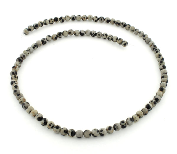 4mm Dalmatian Jasper Round Gem Stone Beads
