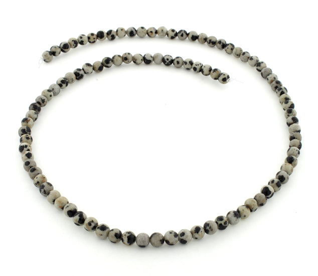 4mm Dalmatian Jasper Round Gem Stone Beads
