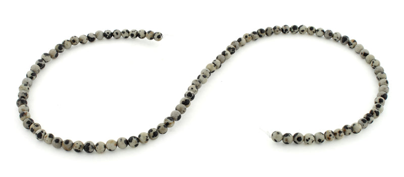 4mm Dalmatian Jasper Round Gem Stone Beads