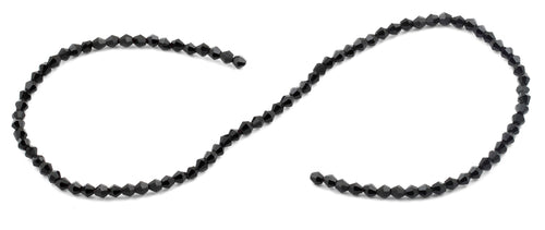 4mm Faceted Bicone Black Crystal Beads