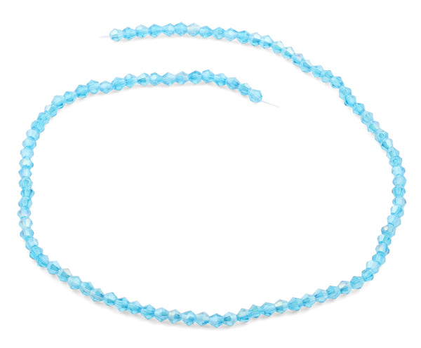 4mm Faceted Bicone Caribbean Blue Crystal Beads