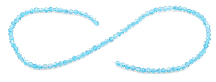 4mm Faceted Bicone Caribbean Blue Crystal Beads