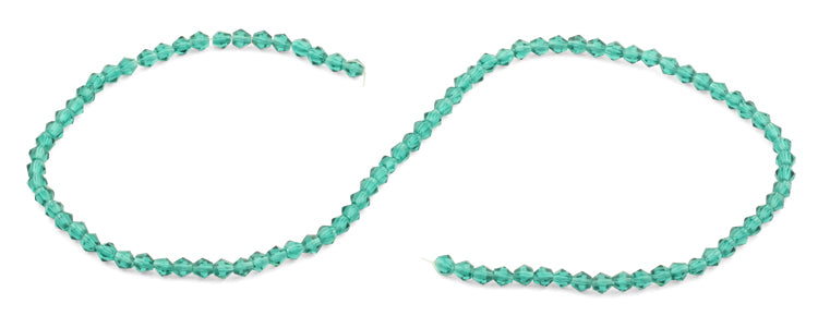 4mm Faceted Bicone Emerald Crystal Beads
