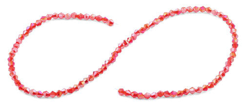 4mm Faceted Bicone Firepol Crystal Beads
