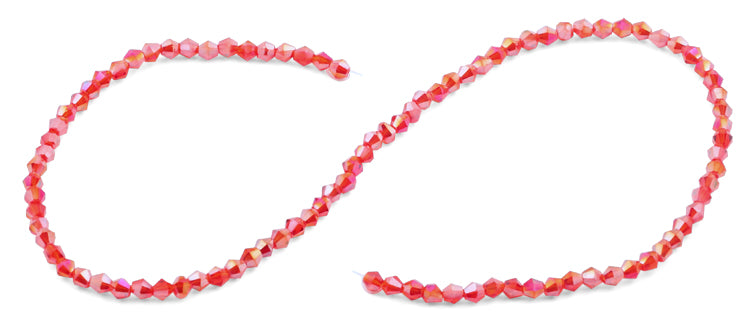 4mm Faceted Bicone Firepol Crystal Beads