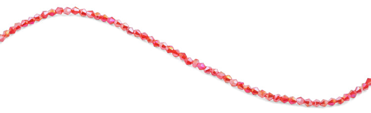 4mm Faceted Bicone Firepol Crystal Beads
