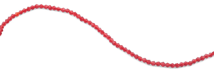 4mm Faceted Bicone Garnet Crystal Beads