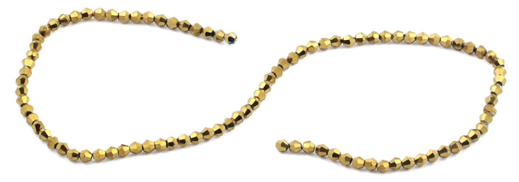4mm Faceted Bicone Golden Crystal Beads