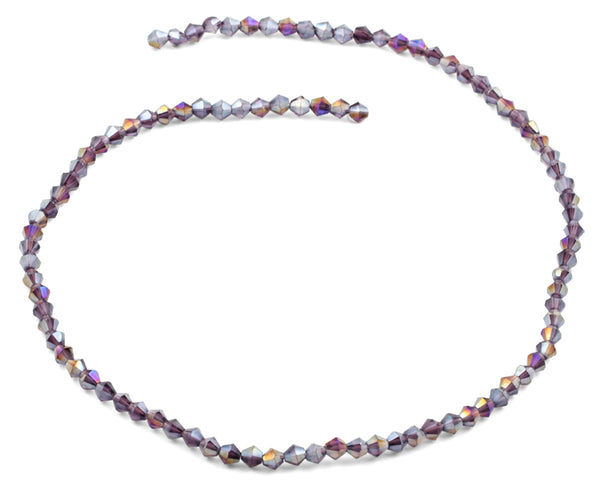 4mm Faceted Bicone Purple Velvet Crystal Beads