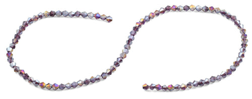 4mm Faceted Bicone Purple Velvet Crystal Beads