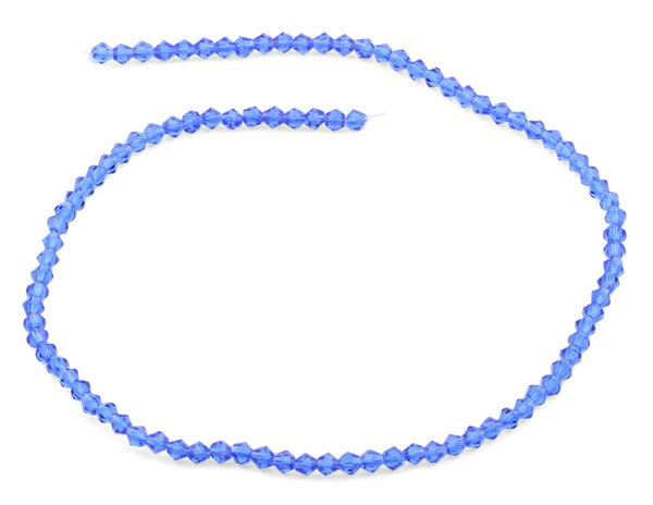 4mm Faceted Bicone Sapphire Crystal Beads