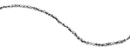 4mm Faceted Bicone Silver Crystal Beads