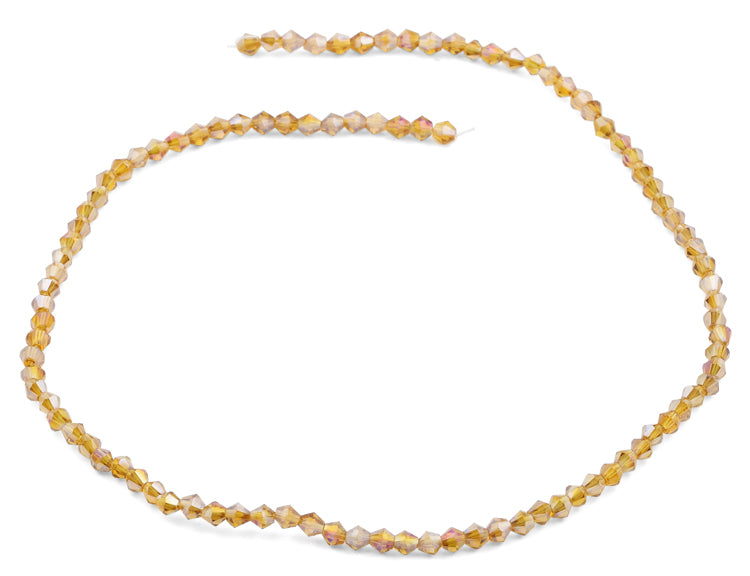 4mm Faceted Bicone Topaz Crystal Beads