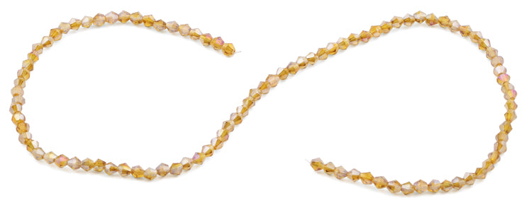 4mm Faceted Bicone Topaz Crystal Beads