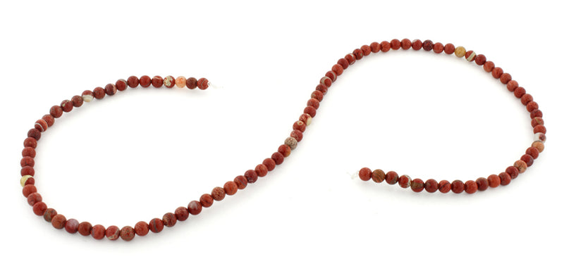 4mm Flake Red Jasper Round Gem Stone Beads