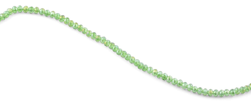 4mm Green Faceted Rondelle Crystal Beads