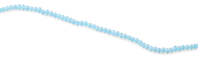 4mm Light Blue Faceted Rondelle Crystal Beads