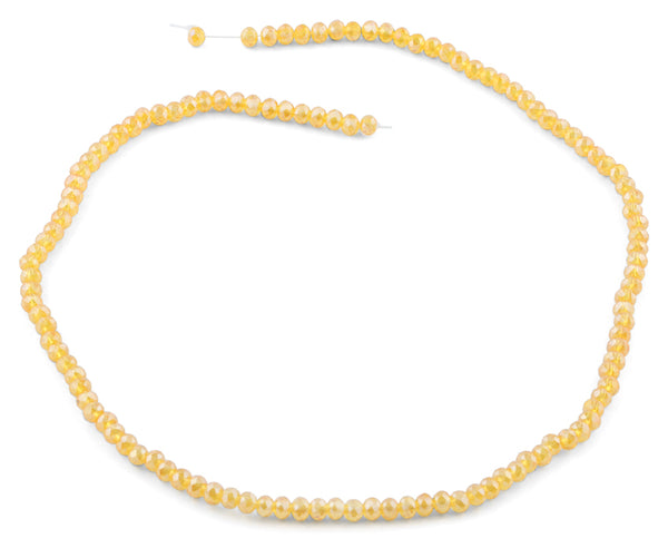 4mm Light Orange Faceted Rondelle Crystal Beads