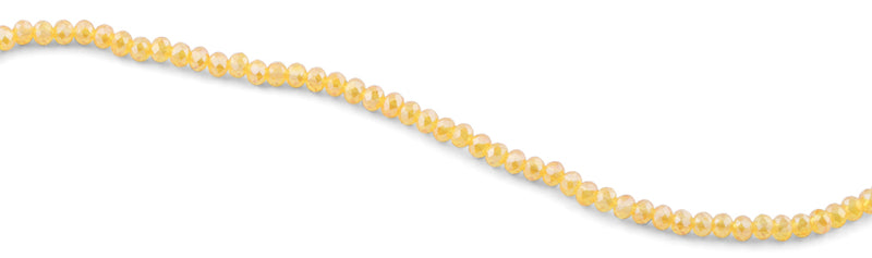 4mm Light Orange Faceted Rondelle Crystal Beads