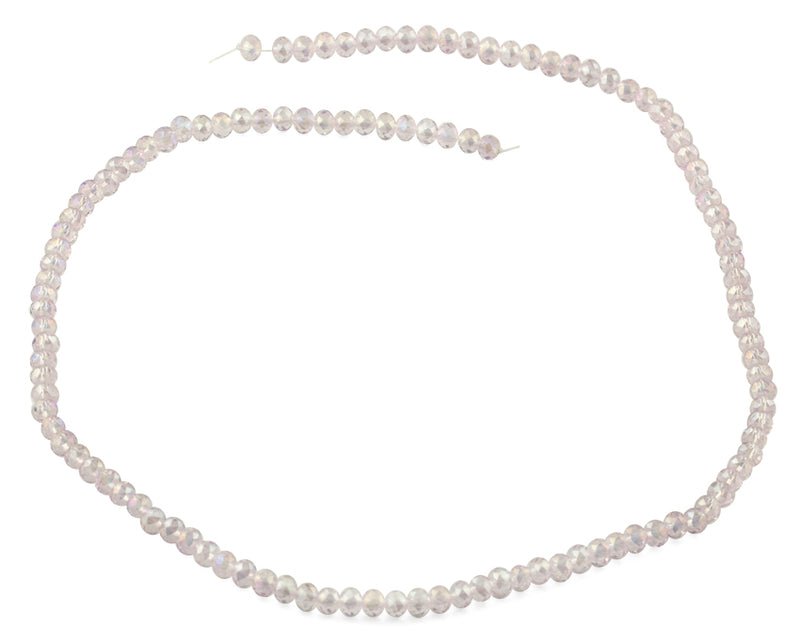 4mm Light Rose Faceted Rondelle Crystal Beads