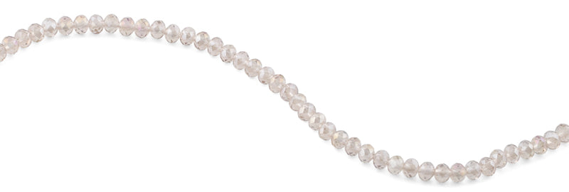 4mm Light Rose Faceted Rondelle Crystal Beads