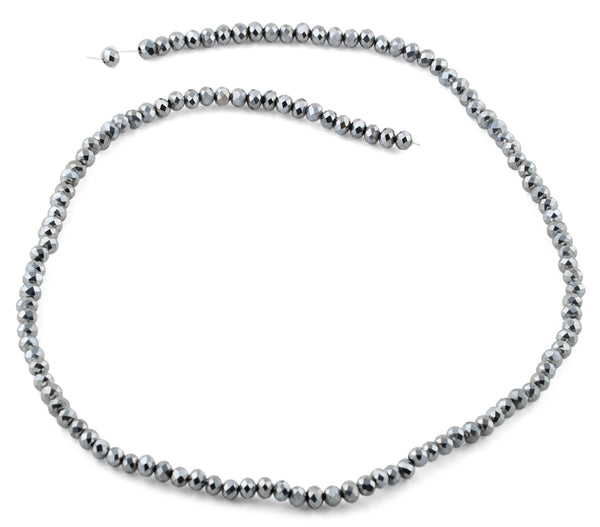 4mm Metallic Faceted Rondelle Crystal Beads
