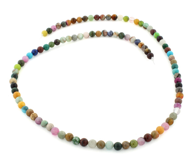 4mm Multi-Stone Round Gem Stone Beads