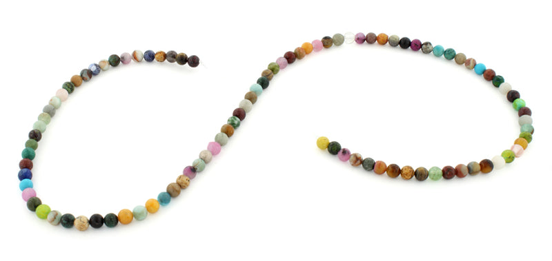 4mm Multi-Stone Round Gem Stone Beads