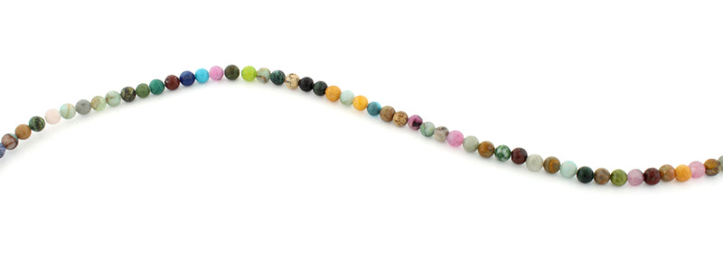 4mm Multi-Stone Round Gem Stone Beads