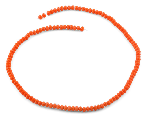 4mm Orange Faceted Rondelle Crystal Beads