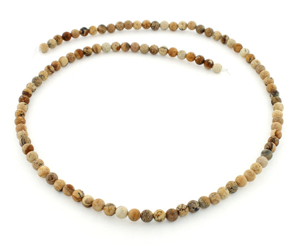 4mm Picture Jasper Round Gem Stone Beads