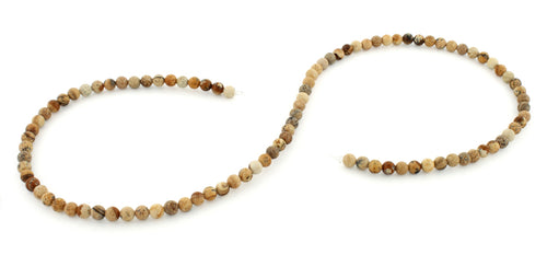4mm Picture Jasper Round Gem Stone Beads