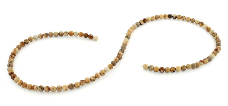 4mm Picture Jasper Round Gem Stone Beads