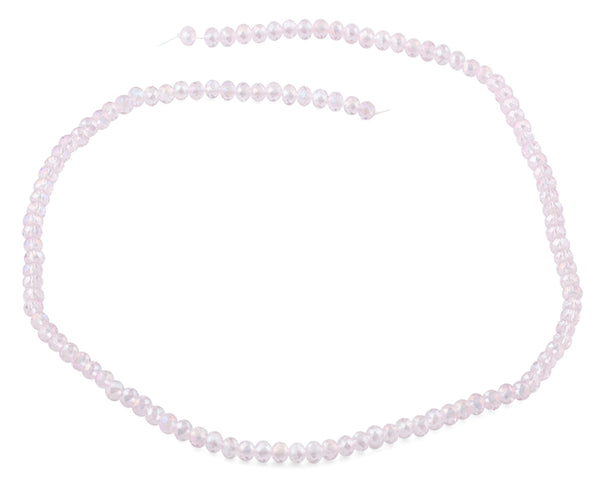 4mm Pink Faceted Rondelle Crystal Beads