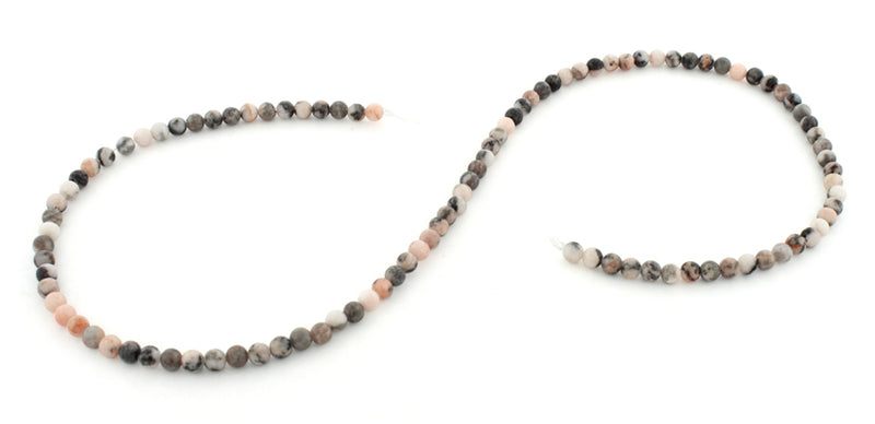 4mm Pink Zebra Jasper Round Gem Stone Beads